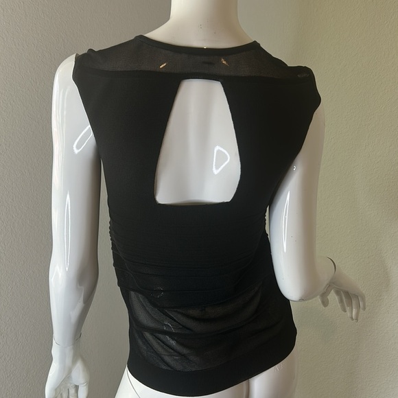 Helmut Lang women’s black mesh detail sleeveless top Size S - Picture 8 of 11